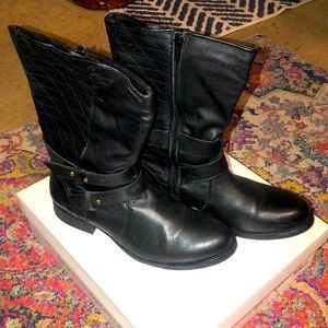 Steve Madden Black Combat & Moto Boots